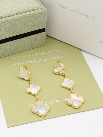 حلق فان كليف زركون طويل لوقو حلق van cleef