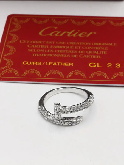 خاتم كارتير مسمار زركون ناعم خواتم CARTIER فضي