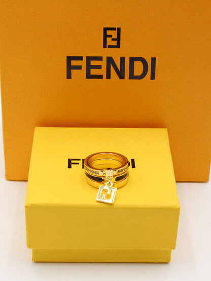 خاتم فندي بلاك اديشن لوقو خواتم fendi ذهبي 7