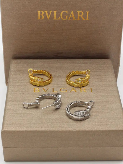 حلق بولغاري الجديد سنيك هاف ستون حلق bvlgari