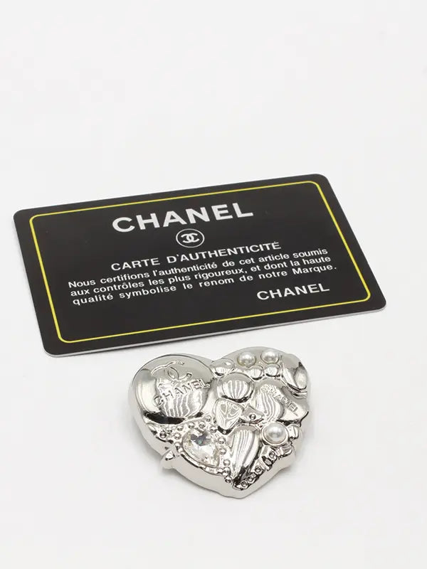 بروش شانيل قلب 220 بروش chanel فضي
