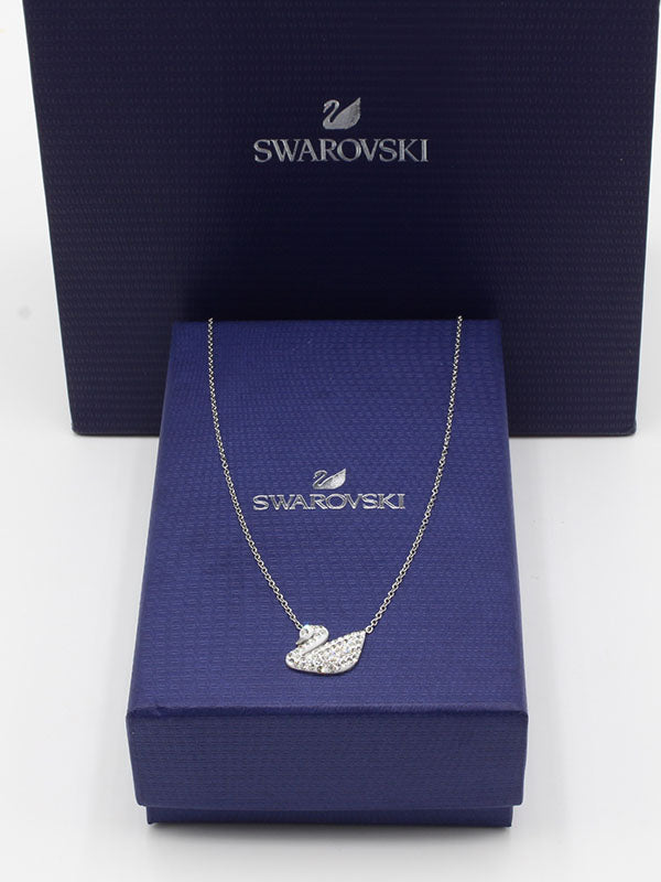 سلسال سواروفسكي سوان كريستال سلسال Swarovski فضي