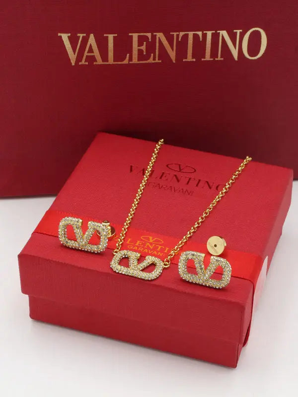 طقم فالنتينو زركون كريستال 2 قطع ماستر اطقم VALENTINO