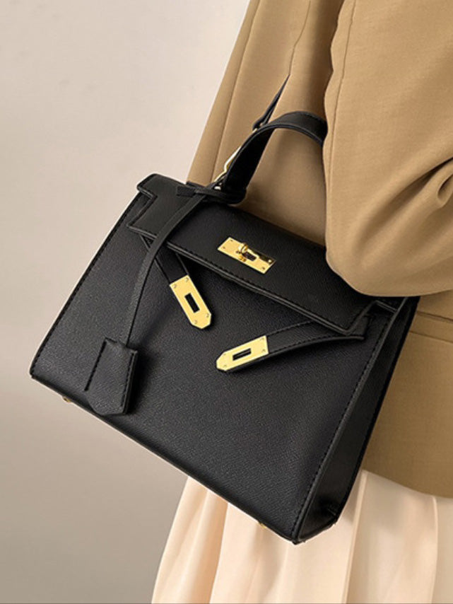 حقيبة نسائية انيقة اسود بحزام قفل شنط وحقائب شنط اسود