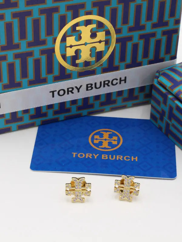 حلق توري بورش سمبل لوقو ماستر زركون حلق tory burch ذهبي