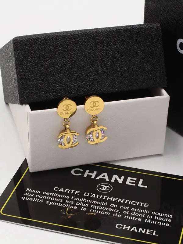 حلق شانيل 584 حلق chanel ذهبي