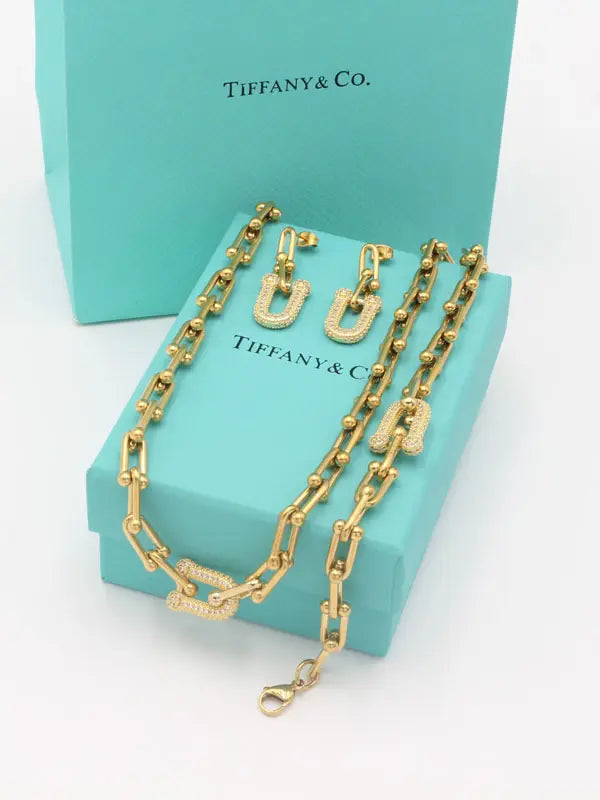 طقم تيفاني الجديد زركون 3 قطع اطقم tiffany