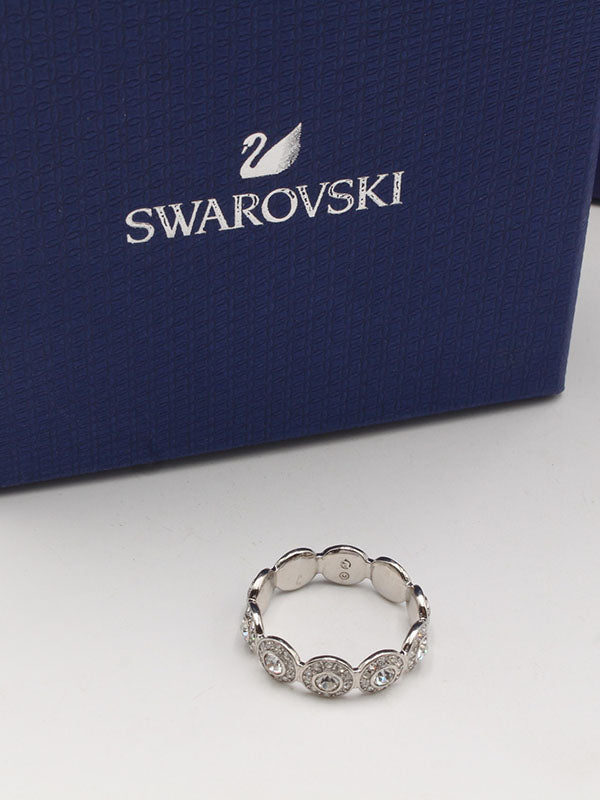 خاتم سواروفسكي دبله زركون خواتم Swarovski فضي 8