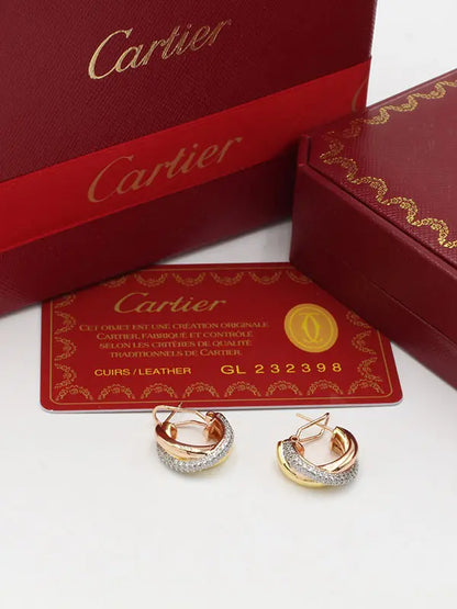 حلق كارتير لوقو ماستر زركون متشابك حلق CARTIER