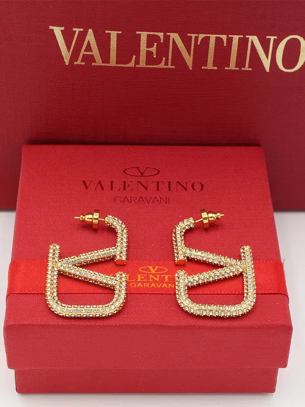 حلق فالنتينو كريستال كبير ماستر حلق VALENTINO ذهبي