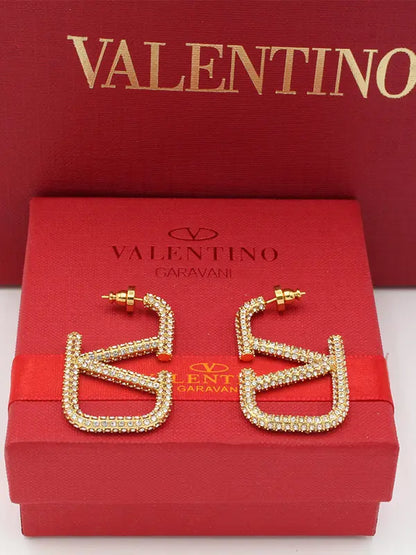 حلق فالنتينو كريستال كبير ماستر حلق VALENTINO ذهبي