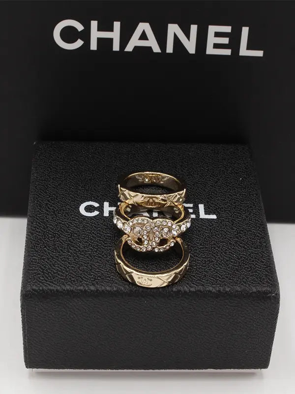 خاتم شانيل 3 قطع خواتم chanel