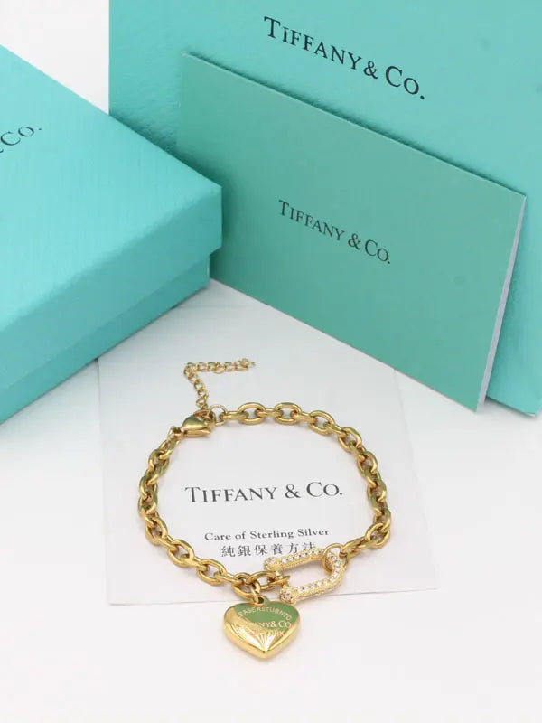 اسوارة تيفاني هارت زركون اسواره tiffany ذهبي