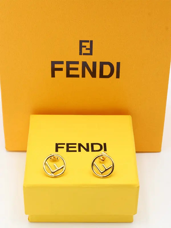 حلق فندي الجديد ماستر لوقو حلق fendi ذهبي