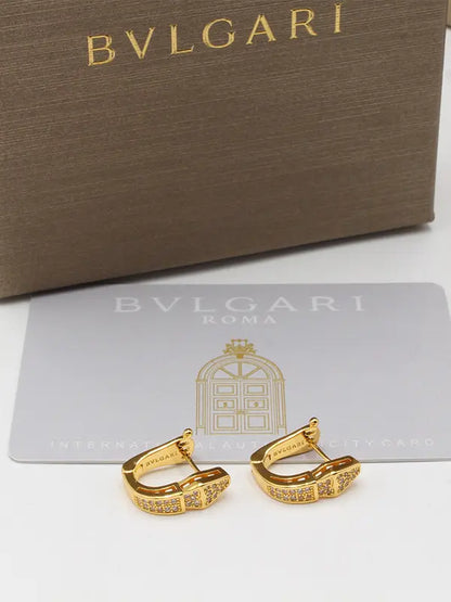 حلق بولغاري كبس زركون لوقو حلق bvlgari ذهبي