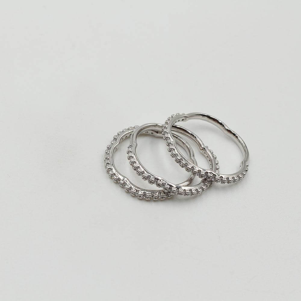 دبل خواتم توينز زركون كوريه خواتم متوفر 2 لون فضي 6