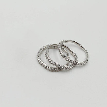 دبل خواتم توينز زركون كوريه خواتم متوفر 2 لون فضي 6