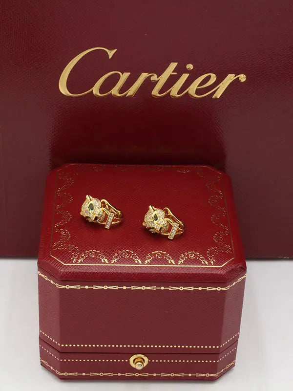 حلق كارتير تايقر كبس زركون ماستر حلق CARTIER ذهبي