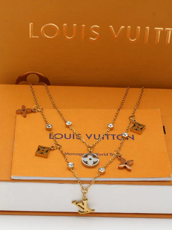 سلسال لويس فيتون دورين لوقو 744 سلسال louis vuitton ذهبي