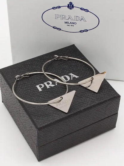 حلق برادا كبير سلفر لوقو حلق brada