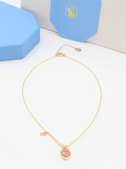 سلسال سواروفسكي قلب ايديليا ماستر سلسال Swarovski ذهبي