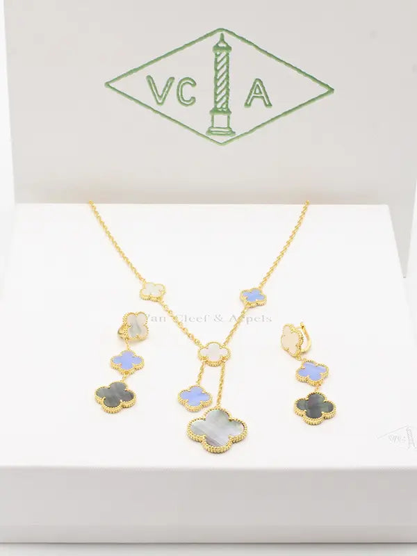 طقم فان كليف الماستر الجديد اطقم van cleef ملون 2 ذهبي