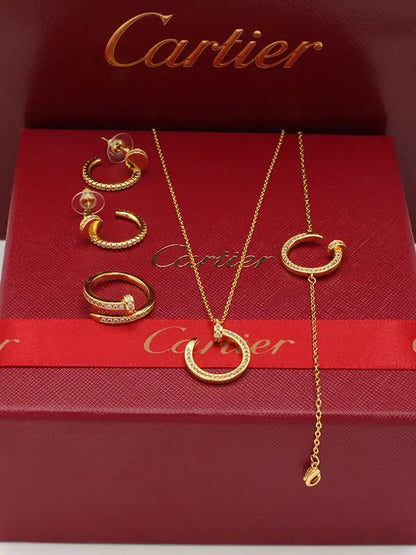 طقم كارتير مسمار ناعم 3 قطع زركون اطقم CARTIER