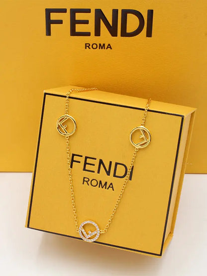 تشوكر فندي زركون لوقو سلسال fendi ذهبي