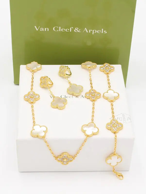 طقم فان كليف زركون اند شيل 3 قطع الماستر اطقم van cleef
