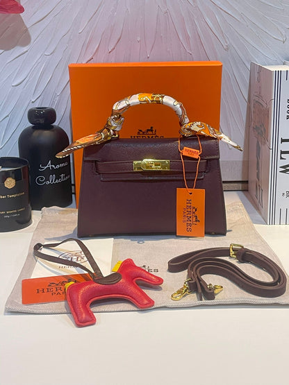 شنطة هيرمز بيركن 20 شنط وحقائب hermes bag عنابي غامق