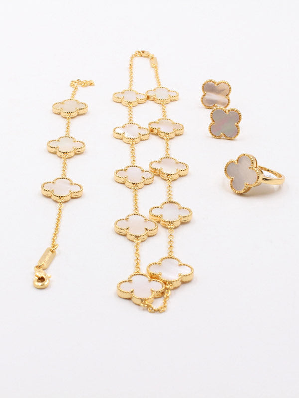 طقم فان كليف 10 وردات 4 قطع اطقم van cleef ابيض 6