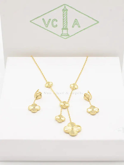 طقم فان كليف بندنتس فلاور ماستر اطقم van cleef ذهبي