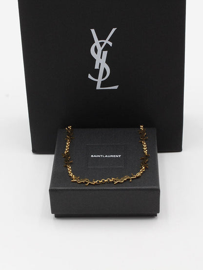 سلسال ايف سان لوران عقد ذهبي سلسال ysl
