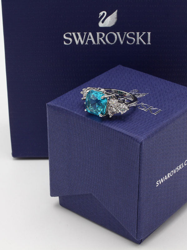خاتم سواروفسكي بيق بلو سكوير خواتم Swarovski