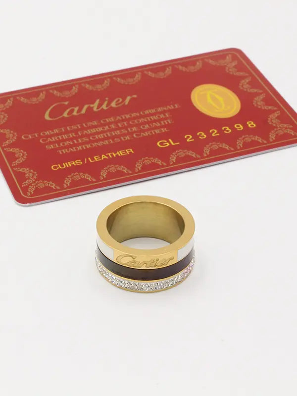دبلة كارتير اسود فضي خواتم CARTIER