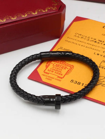 اسواره كارتير رجالي اسود مسمار الماستر اسواره CARTIER