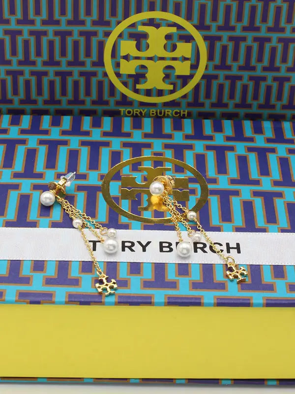 حلق توري بورش طويل لوقو حلق tory burch