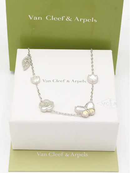 سلسال فان كليف فينتاج الامبرا وسط الماستر سلسال van cleef ابيض فضي