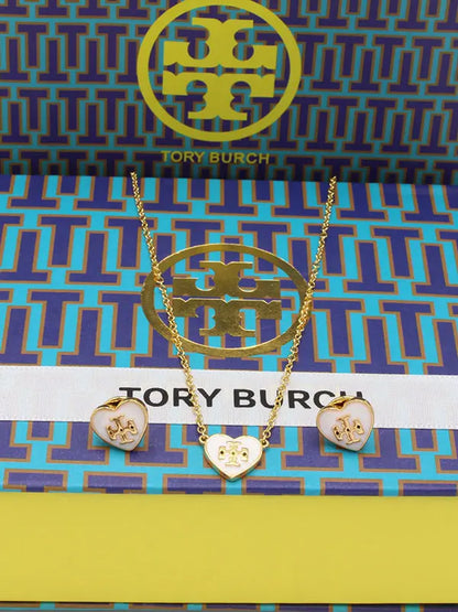 طقم توري بورش ناعم ابيض هارت اطقم tory burch ذهبي