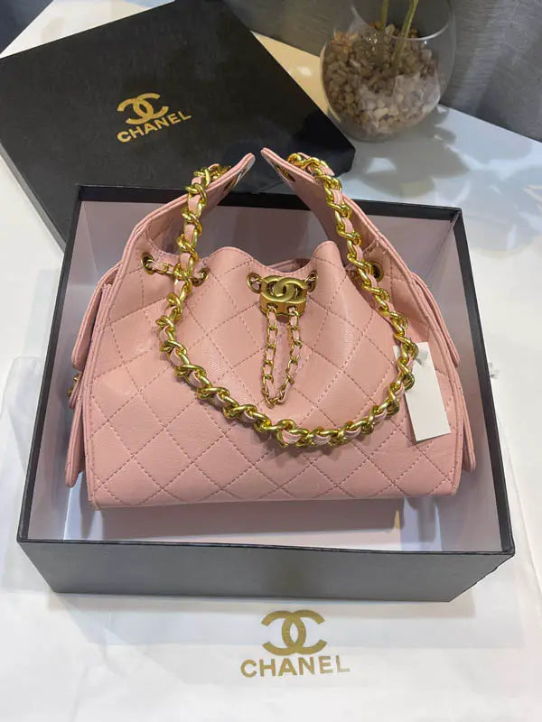 شنطة شانيل مع البوكس شنط وحقائب chanel bags وردي
