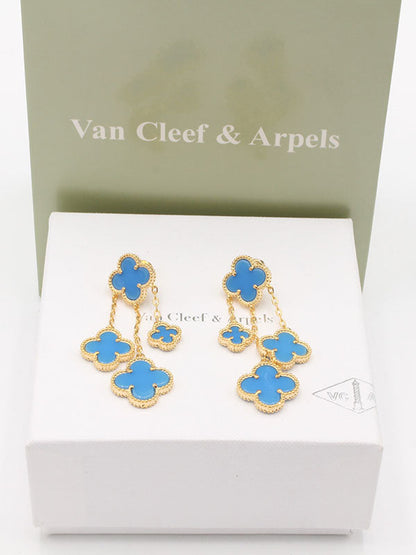 حلق فان كليف 4 وردات وسط حلق van cleef