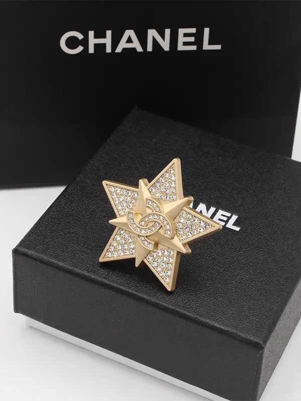 بروش شانيل ستار زركون انتيك بروش chanel