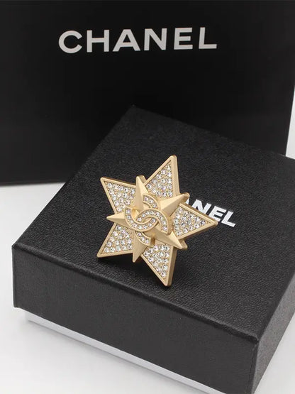 بروش شانيل ستار زركون انتيك بروش chanel