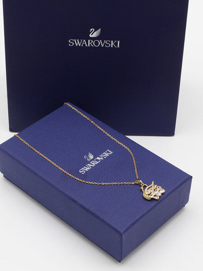 سلسال سواروفسكي سوان زركون ذهبي سلسال Swarovski  