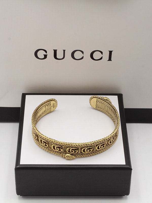 اساور قوتشي عريضه لوقو برونز اسواره gucci