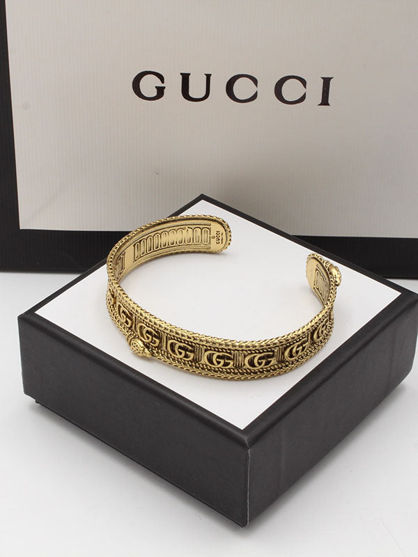 اساور قوتشي عريضه لوقو برونز اسواره gucci