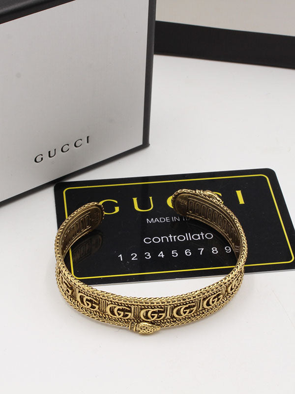 اساور قوتشي عريضه لوقو برونز اسواره gucci