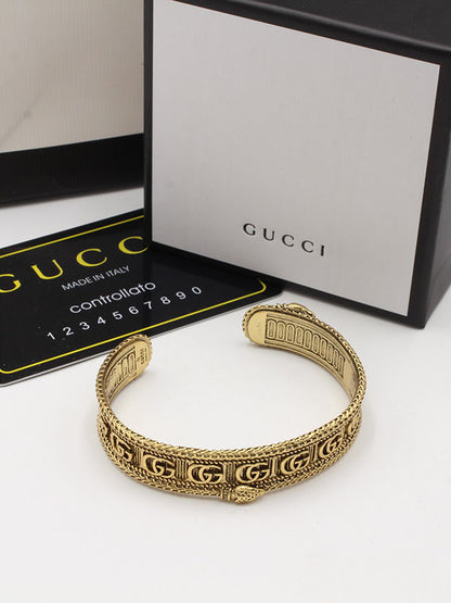 اساور قوتشي عريضه لوقو برونز اسواره gucci