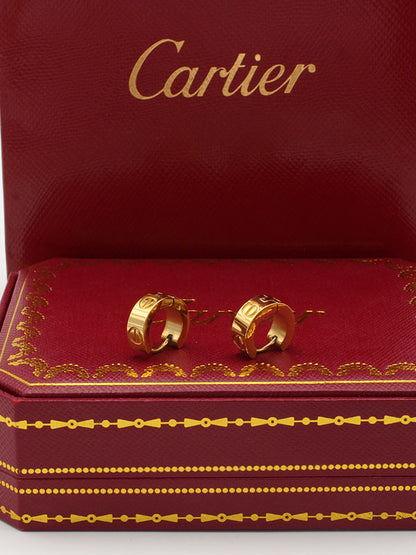 حلق كارتير مدور كبس ذهبي حلق CARTIER  