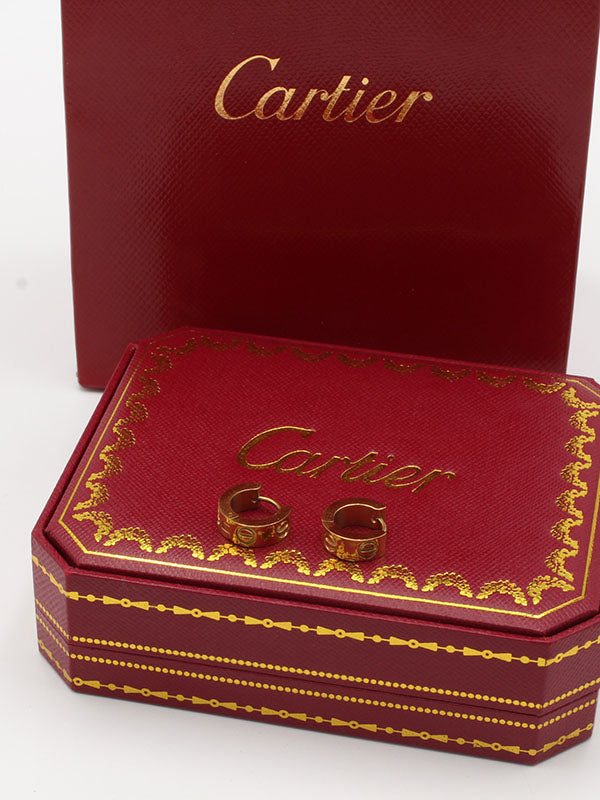 حلق كارتير مدور كبس ذهبي حلق CARTIER  